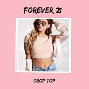 🌸Forever 21🌸 Ribbed baby pink crop top
